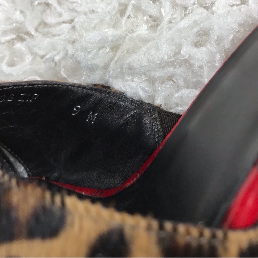 Donald J. Pliner Couture Vintage All Leather Leopard pin up heels - Picture 5 of 15